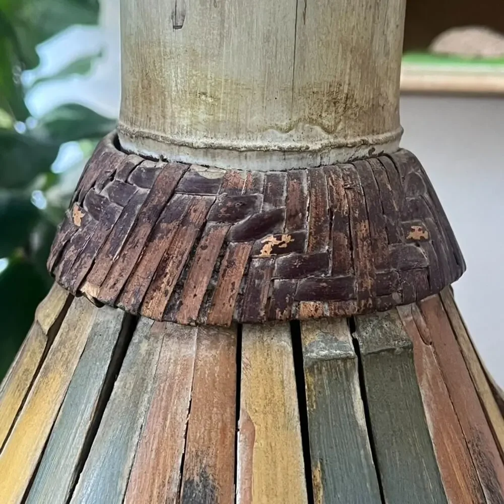 Retro Late 20th Century Large Bamboo Floor Vase 32